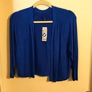 NWT Apt 9 Women's shrug beautiful royal blue color large